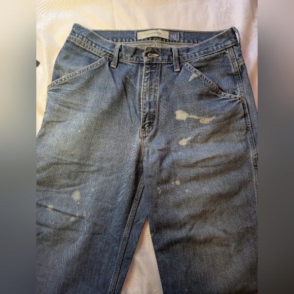 GAP Blue Boyfriend Carpenter Jeans with Distressing - Picture 1 of 6